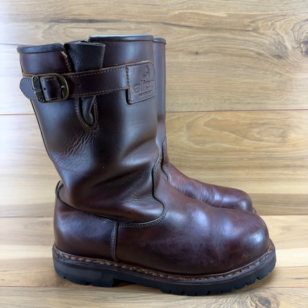 Alico North Cape Wellington Leather Hiking Boots Mens 10.5 Fur Lined Mid Calf